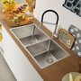 Cuba de embutir e sobrepor Franke em aço inox Linea Dupla 74x40cm