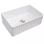 Cuba Simples Semi Encaixe Farm Sink Rubinettos Porcelana Branca 77x50,5cm