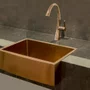 Cuba Simples Semi Encaixe Farm Sink Rubinettos Gourmet Americana Rose Gold Escovado