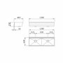 Módulo Workstation Mekal WS-1260 Embutir ou Sobrepor 3 Níveis 126x42cm Inox