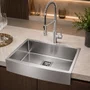 Cuba Simples Semi Encaixe Farm Sink Rubinettos Gourmet Americana Inox Escovado