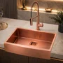 Cuba Simples Semi Encaixe Farm Sink Rubinettos Gourmet Americana Rose Gold Escovado
