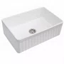 Cuba Simples Semi Encaixe Farm Sink Rubinettos Porcelana Branca 77x50,5cm