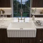 Cuba Simples Semi Encaixe Farm Sink Rubinettos Porcelana Branca 77x50,5cm