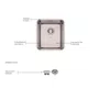 Cuba de Embutir Anti-ruído Tramontina Design Collection Quadrum 34 U Inox Escovado