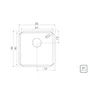 Cuba de Embutir Anti-ruído Tramontina Design Collection Quadrum 34 U Inox Escovado