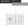 Cooktop Sole Elettromec 5 Queimadores a Gás Inox e Vidro 90 cm Bivolt
