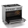 Fogão Elettromec Professional 90cm Com Forno Elétrico + Coifa de Ilha Adria 90cm 220V