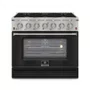 Fogão a Gás Elettromec Professional Forno a Gás 126L Black 36" 127V