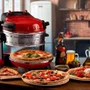 Forno de Pizza Elétrico Duplo Ariete 927 com Pedra Refratária Antiaderente Vermelho