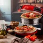 Forno de Pizza Elétrico Duplo Ariete 927 com Pedra Refratária Antiaderente Vermelho