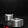 Jogo de Panelas Tramontina Grano Black com Corpo Triplo 4 Peças em Aço Inox