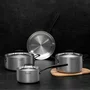 Jogo de Panelas Tramontina Grano Black com Corpo Triplo 4 Peças em Aço Inox