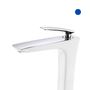 Misturador Monocomando de Bica Alta para Lavatório Pure Branco e Cromado Rubinettos