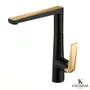 Misturador Monocomando Kromma Gourmet Classic Preto e Dourado para Cozinha ou Lavatório