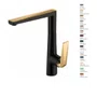 Misturador Monocomando Kromma Gourmet Classic Preto e Dourado para Cozinha ou Lavatório