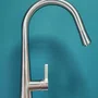 Misturador Monocomando Kromma Gourmet Classic Inox Escovado com Ducha Extensível