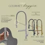 Misturador Monocomando Rubinettos Gourmet Classic Black Matte com Bica Dupla Giratória
