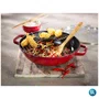 Caçarola Petit Wok Staub com Tampa de Vidro Ferro Fundido Cereja 30cm