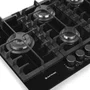 Cooktop Vetro Elettromec 5 Queimadores a Gás Vitrocerâmico 70 cm Bivolt