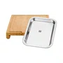 Tábua de Corte Em Madeira Com Gaveta em Inox 39x30cm Especial Churrasco Zwilling