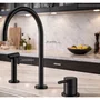Torneira Monocomando Bica Alta para Cozinha Com Ducha Manual Kromma Black Matte