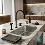 Torneira Monocomando Bica Alta para Cozinha Com Ducha Manual Kromma Black Matte