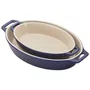 Travessa Oval em Cerâmica Staub 17cm Azul Marinho