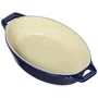 Travessa Oval em Cerâmica Staub 17cm Azul Marinho