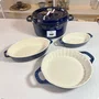Travessa Oval em Cerâmica Staub 17cm Azul Marinho