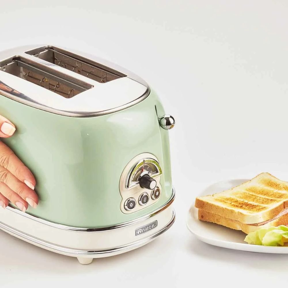 Torradeira Elétrica Vintage 155 Ariete para 2 Fatias 6 Níveis 750W Verde